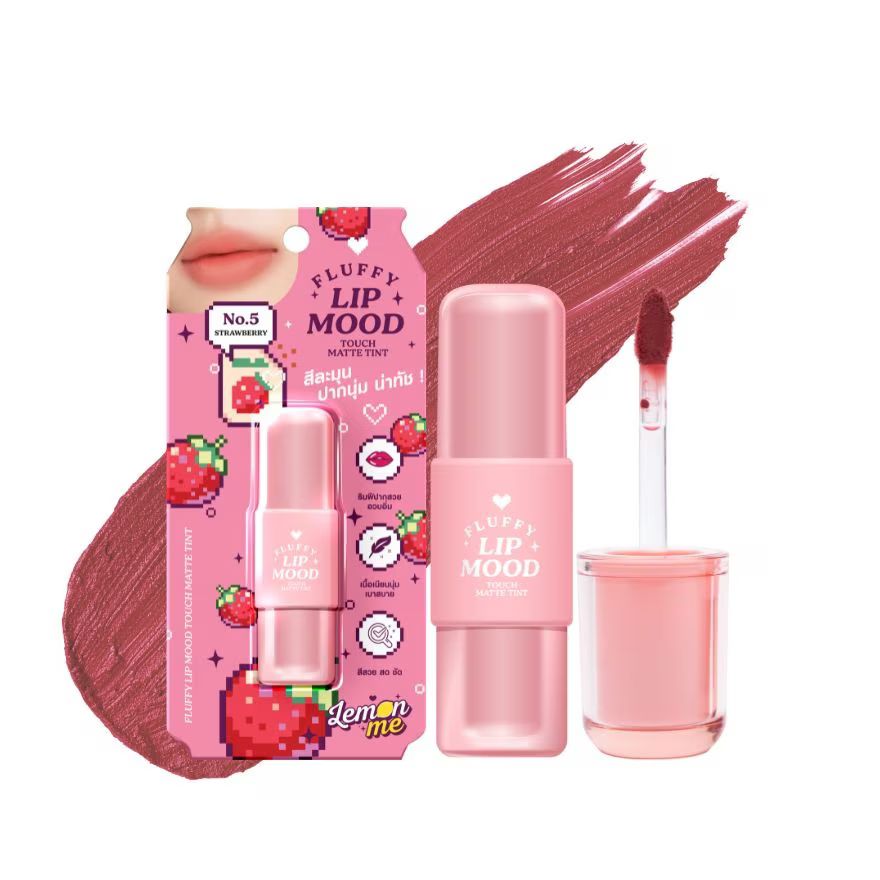 Lemon Me Fluffy Lip Mood Touch Matte Tint (3g) - #05 Strawberry