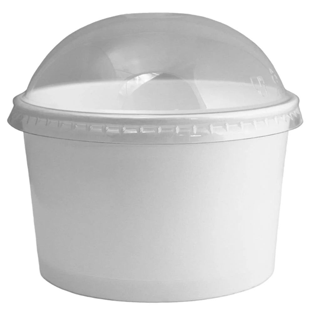 4 oz Paper Cup with Plastic Dome Lid - 50pcs