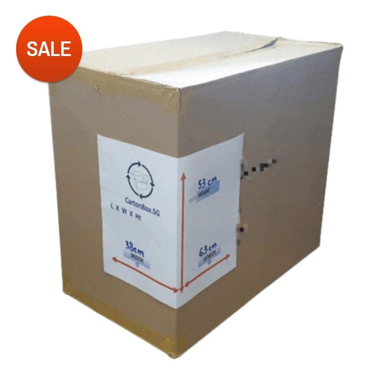 Once Used Carton Box : 63cm(L) x 38cm(W) x 53cm(H)