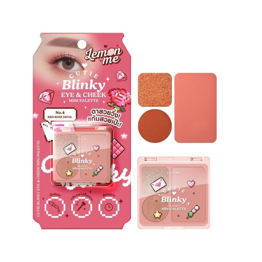 Lemon Me Cutie Blinky Eye & Cheek Mini Palette (4g) - #04 Red Rose Devil