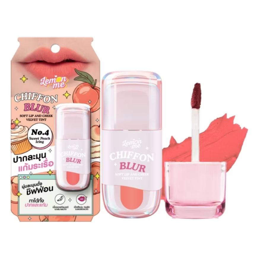 Lemon Me Chiffon Blur Soft Lip & Cheek Velvet Tint (2.6g) - Sweet Peach Icing