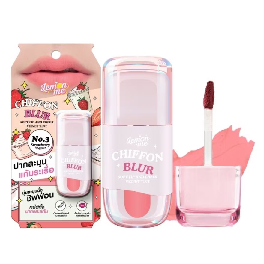Lemon Me Chiffon Blur Soft Lip & Cheek Velvet Tint (2.6g) - Strawberry Yogurt