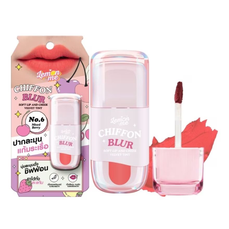 Lemon Me Chiffon Blur Soft Lip & Cheek Velvet Tint (2.6g) - Mixed Berry