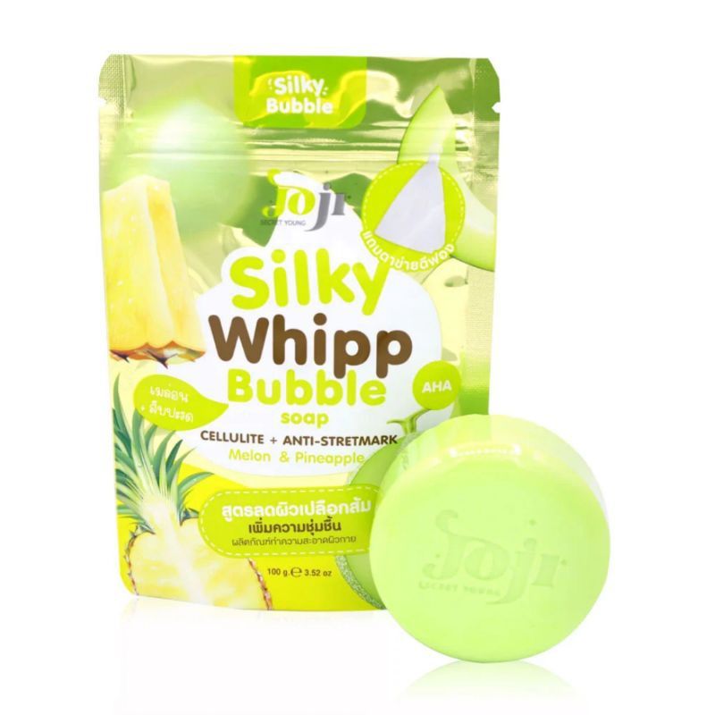 Joji Silky Whipp Bubble Soap (100g) - Cellulite + Anti-Stretchmark Melon & Pineapple