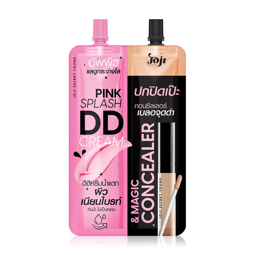 Joji Sachet 2in 1 Pink splash DD Cream & Magic Concealer (1 box = 6 sachets)