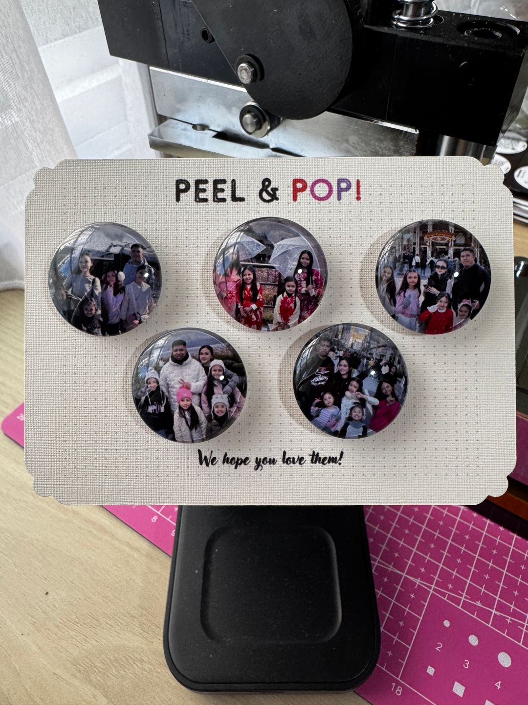 Personalised Glass Magnet (Set of 5) - 2.5cm x 2.5cm