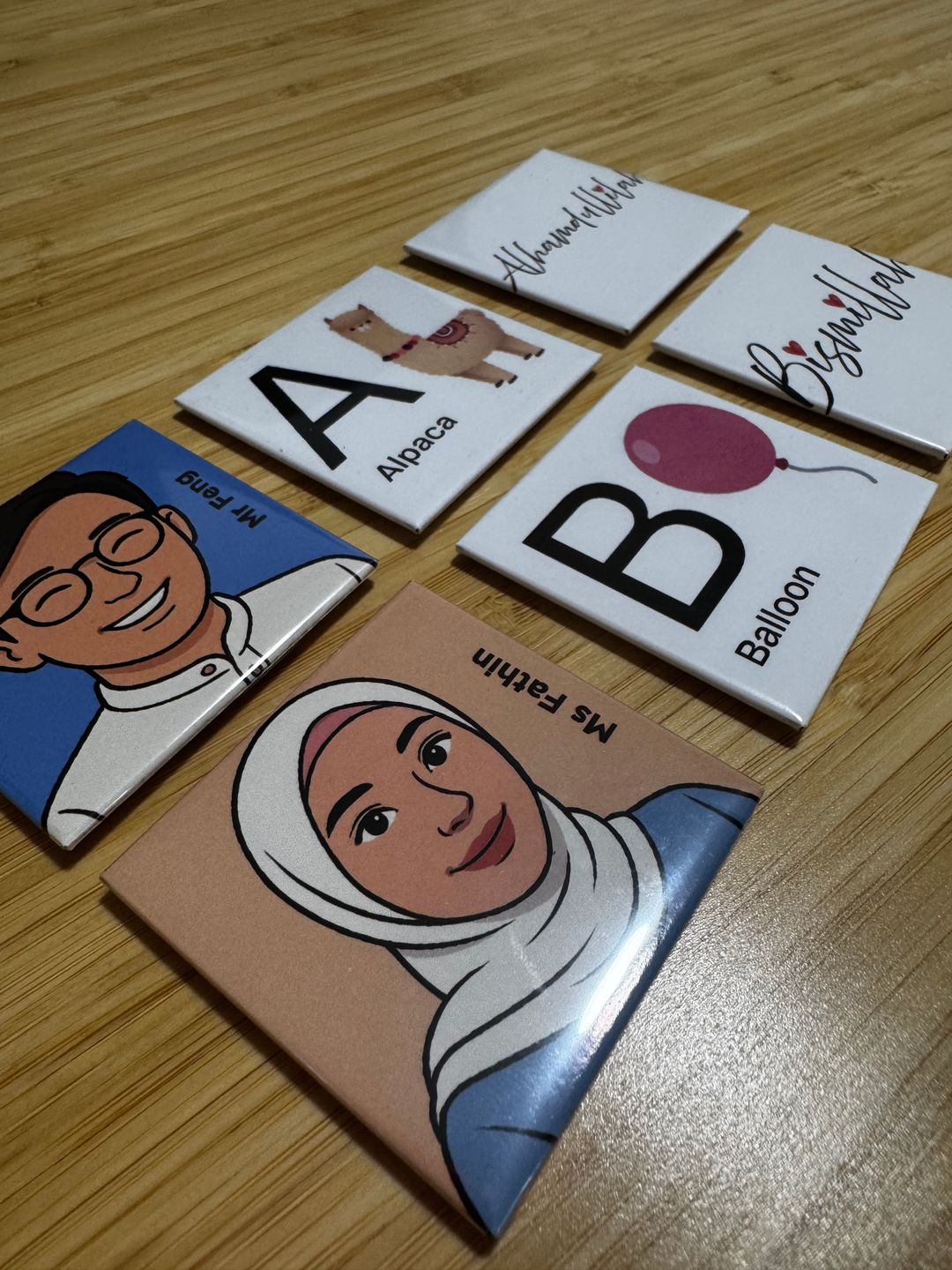 Personalised Square Fridge Magnet (Set of 9) - 5cm x 5cm