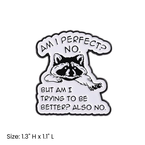 Am I Perfect? Raccoon Pin