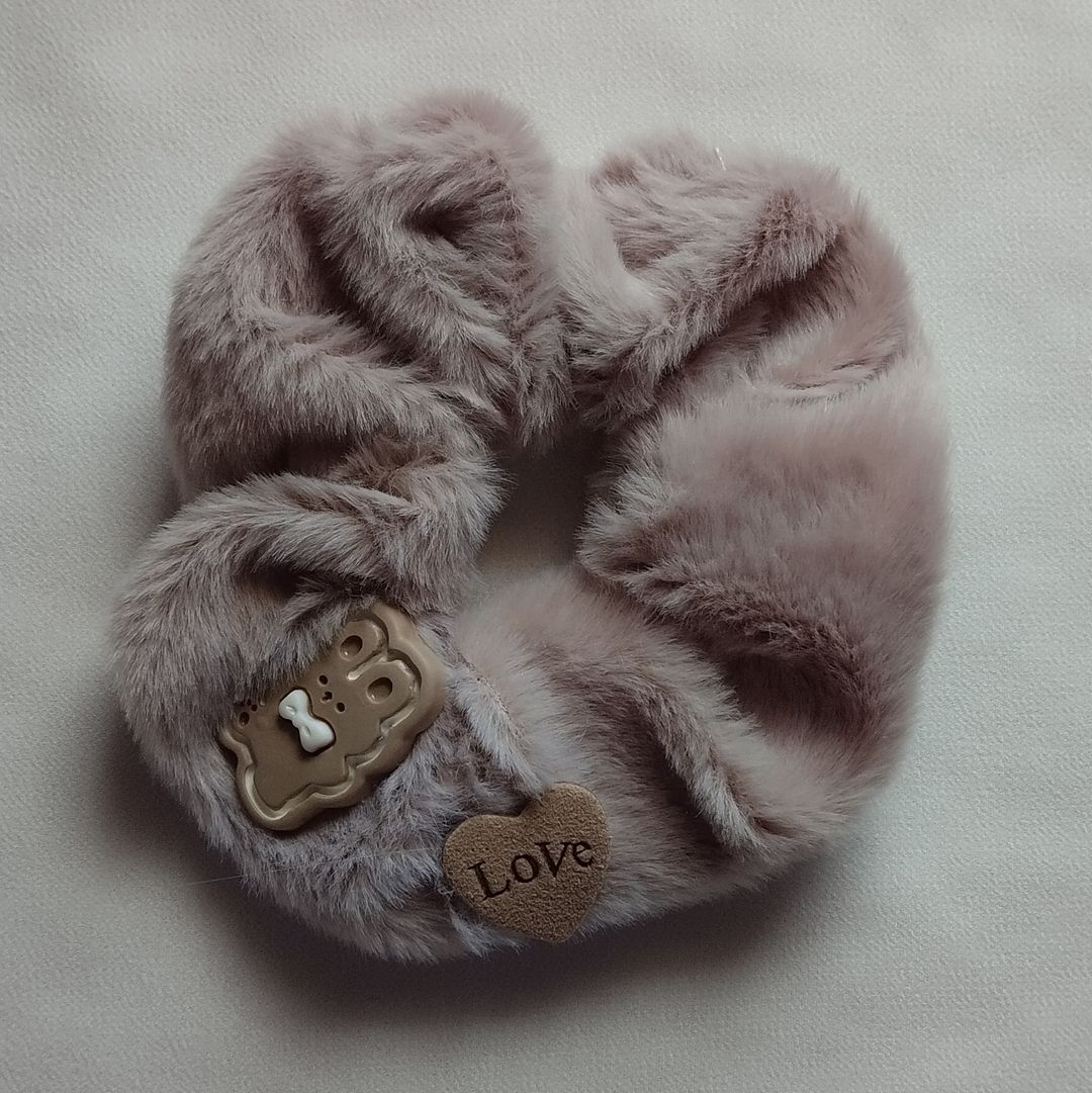 Brown Fluffy Scrunchies