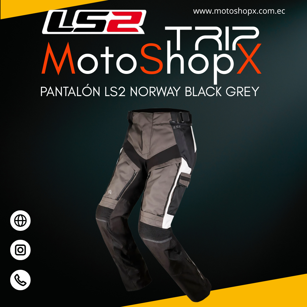 PANTALÓN LS2 NORWAY BLACK GREY