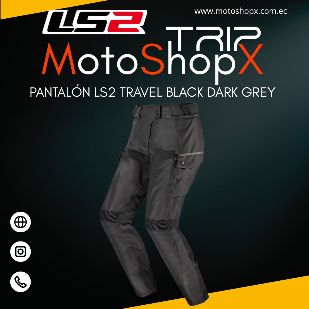 PANTALÓN LS2 TRAVEL BLACK DARK GREY