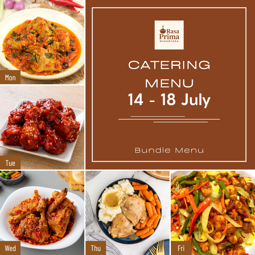 Catering Menu 14 - 18 July