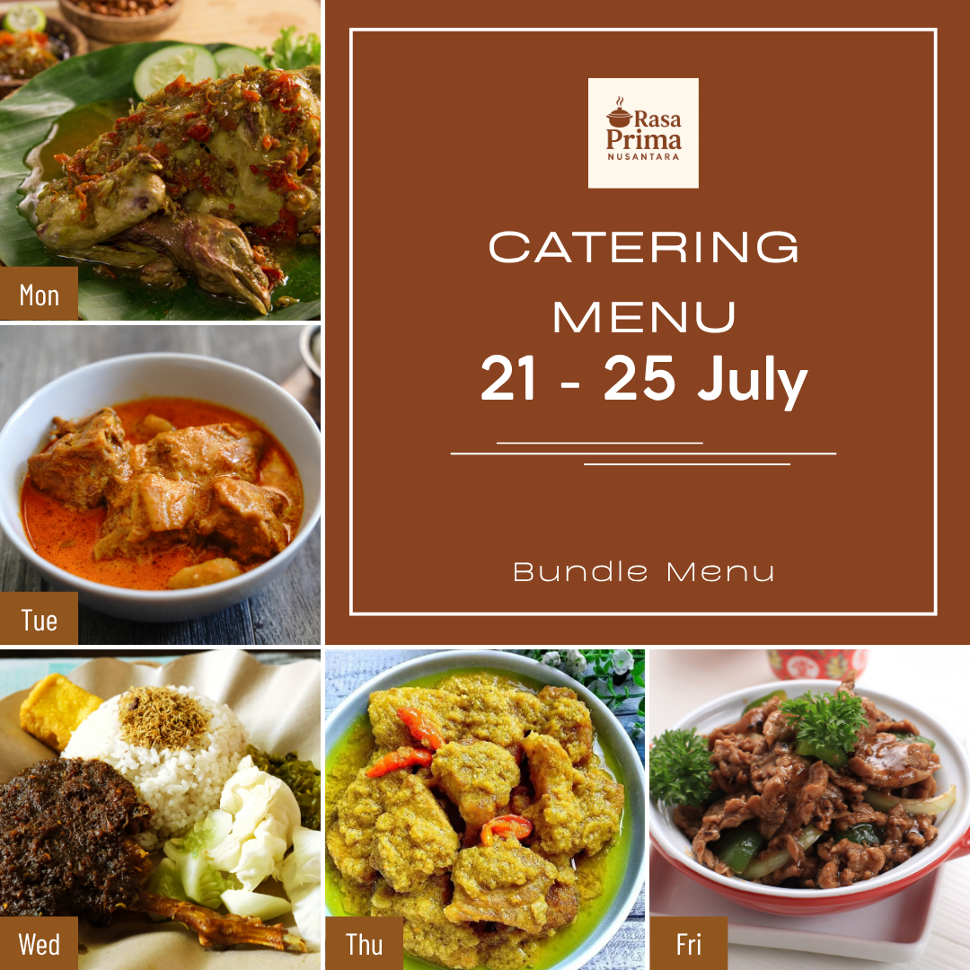 Catering Menu 21 - 25 July