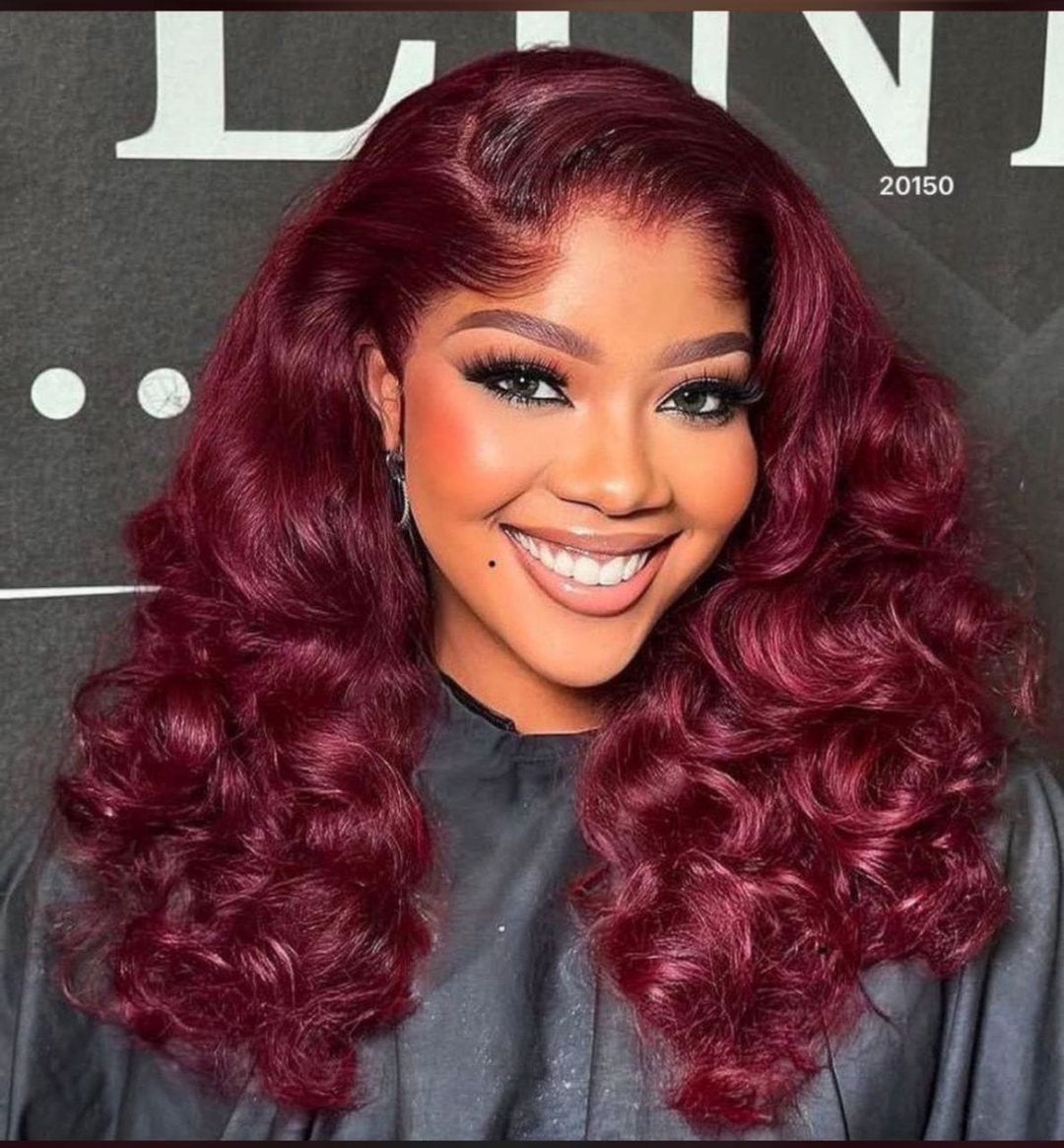 XuChang Factory Human Hair Wigs Wholesale Body Wave 99J Color 13X4 Lace Front Wig With Baby Hair