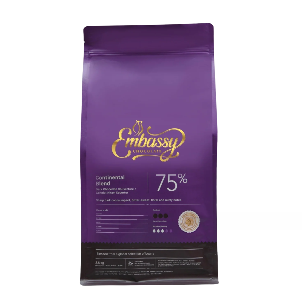 Embassy Continental Blend Dark Chocolate Couverture 75%