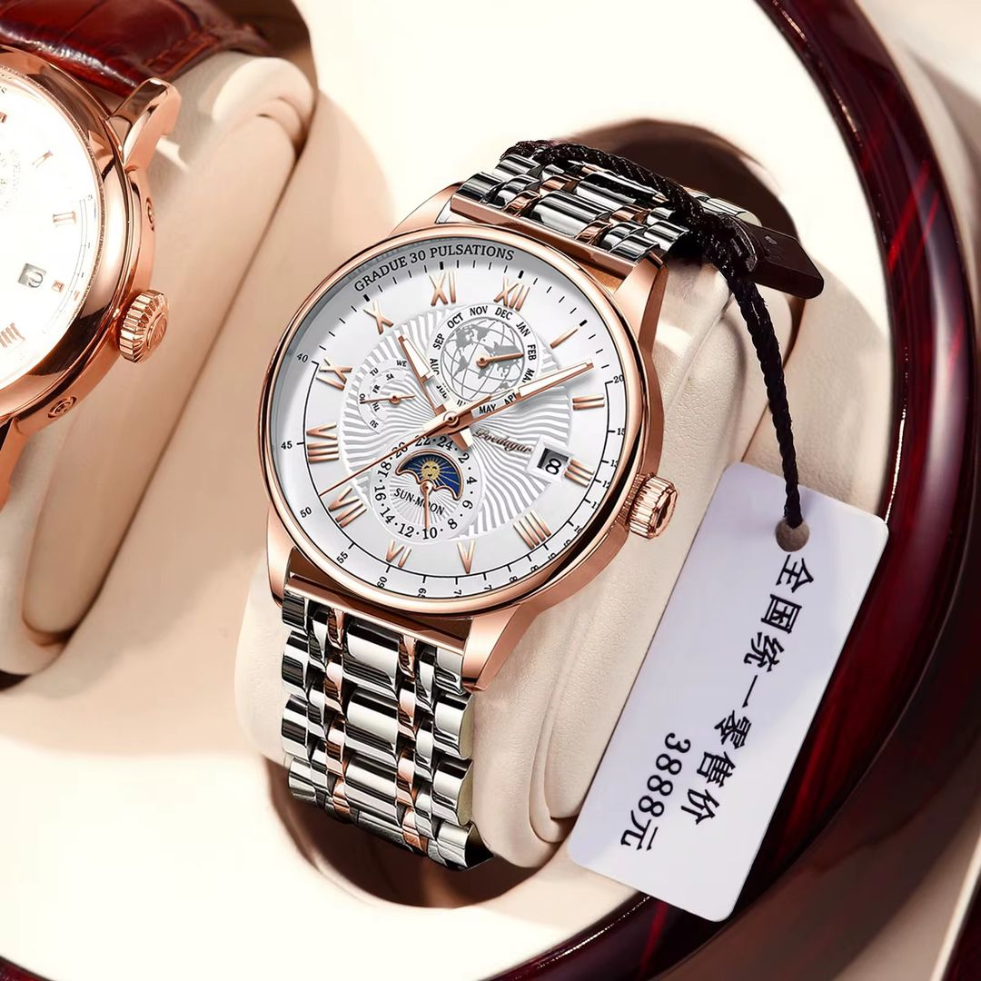Luxury Men Quartz Watches Waterproof Luminous Stainless Steel Band High Quality Wrist Watch for Men