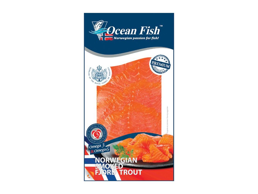File de păstrăv somonat, afumat, Ocean Fish (Lidl)