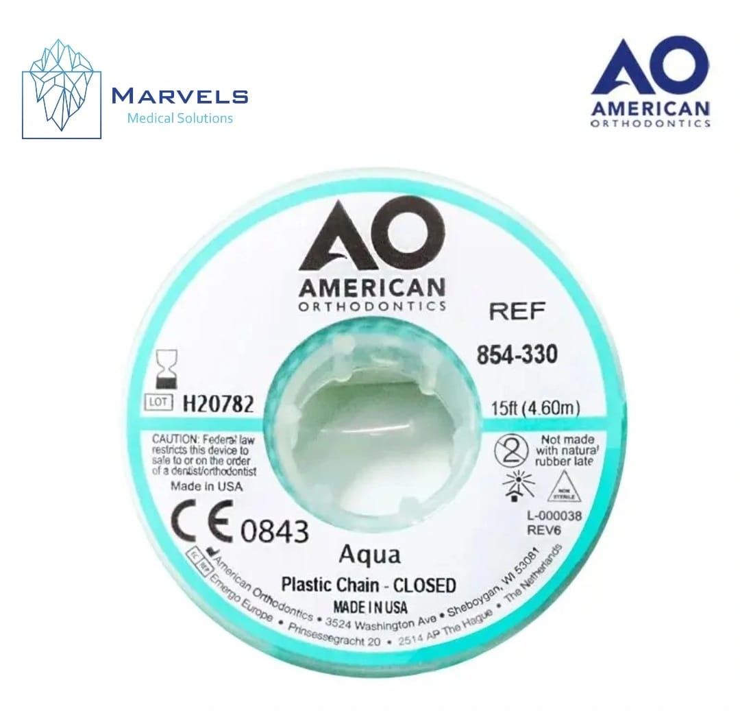 PLASTIC CHAIN 15' CLOSED AQUA