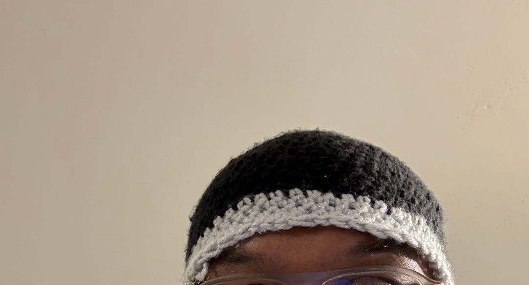 Black and silver beanie 