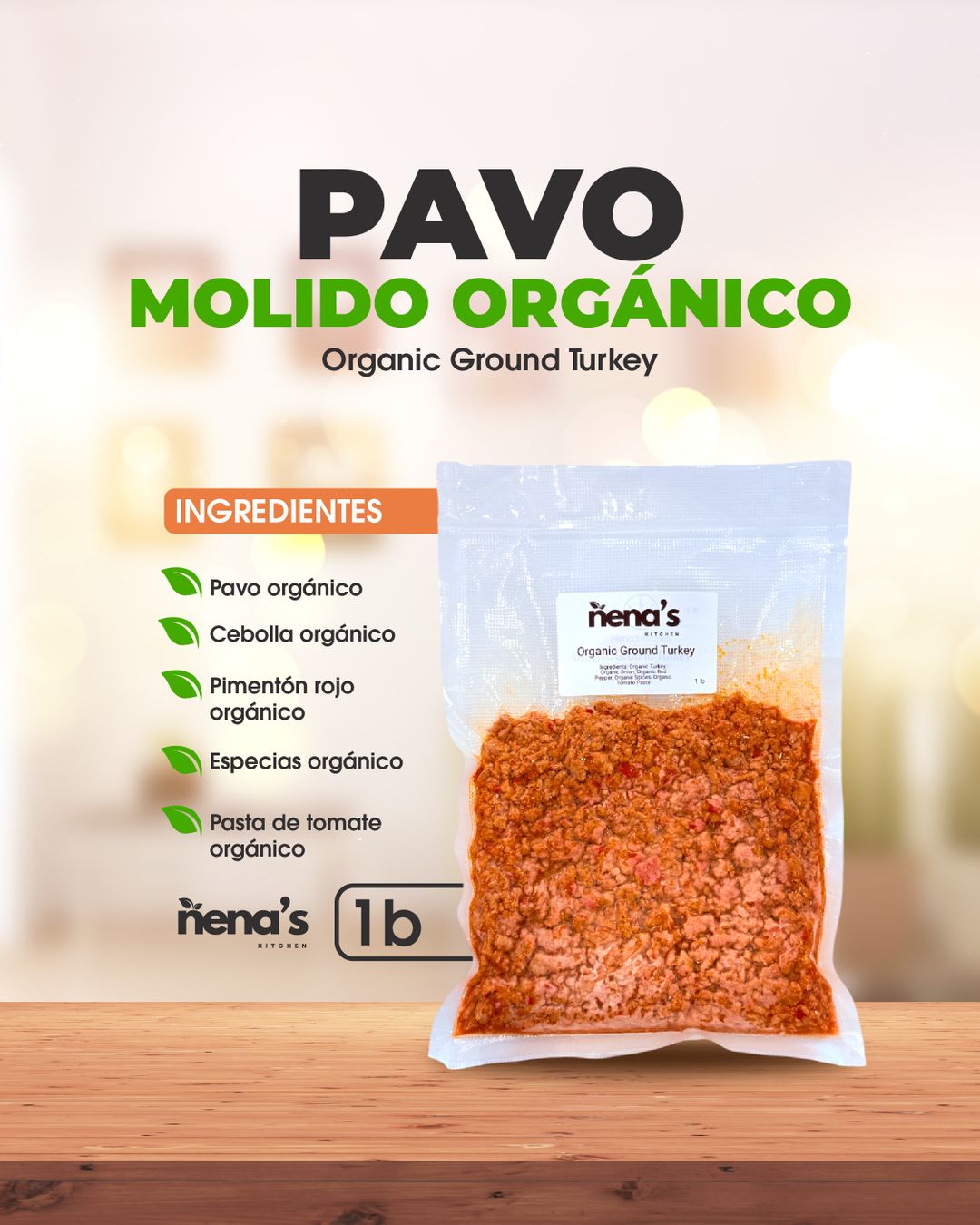 Organic Ground Turkey / Pavo Molido Organico
