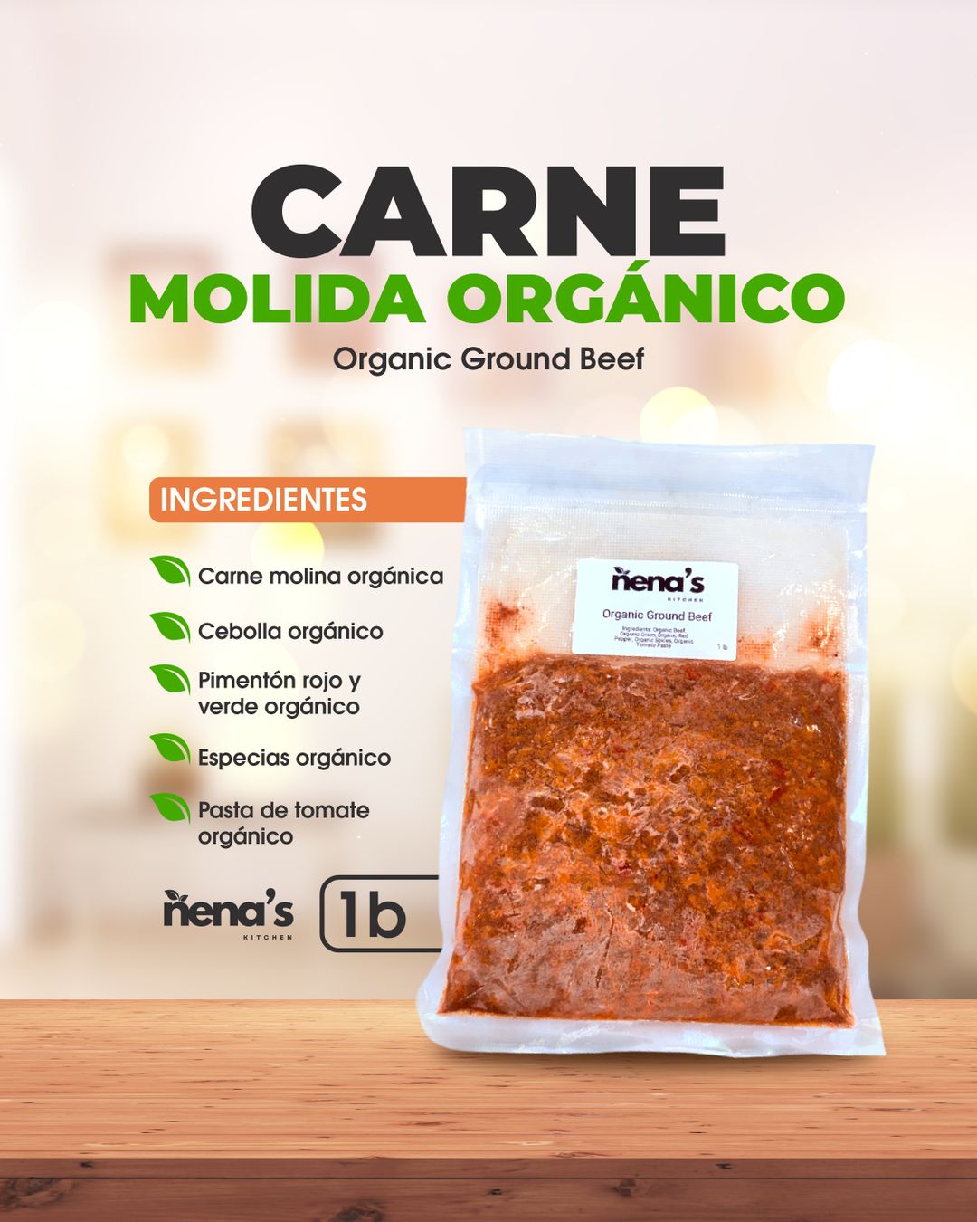Organic Ground Beef / Carne Molida Orgánica