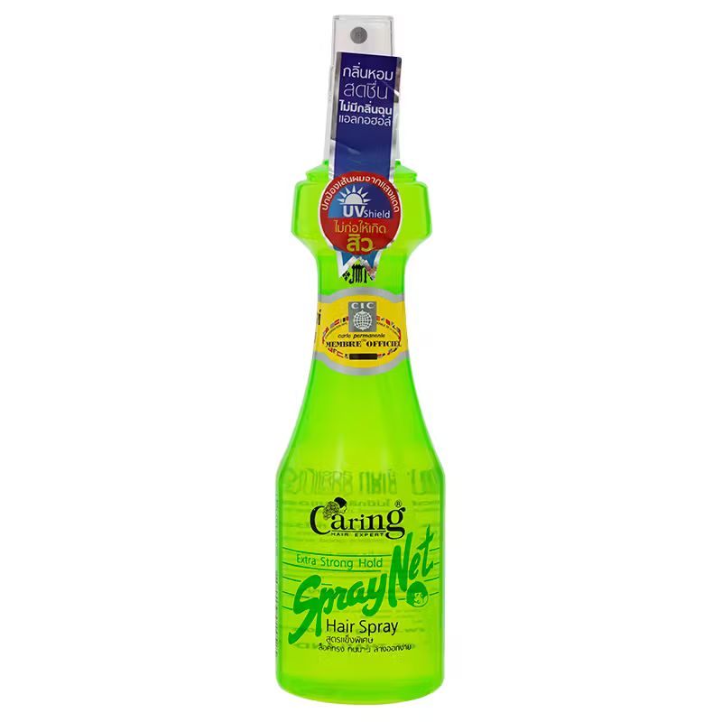 Caring SprayNet Extra Strong Hold Hair Spray 220ml (Green)
