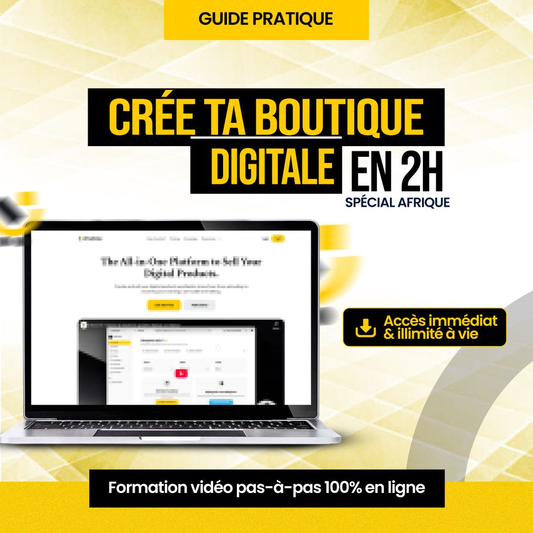 Crée ta Boutique en Ligne en 2H sans coder et encaisse ton argent dans +130 pays (Spécial Afrique)