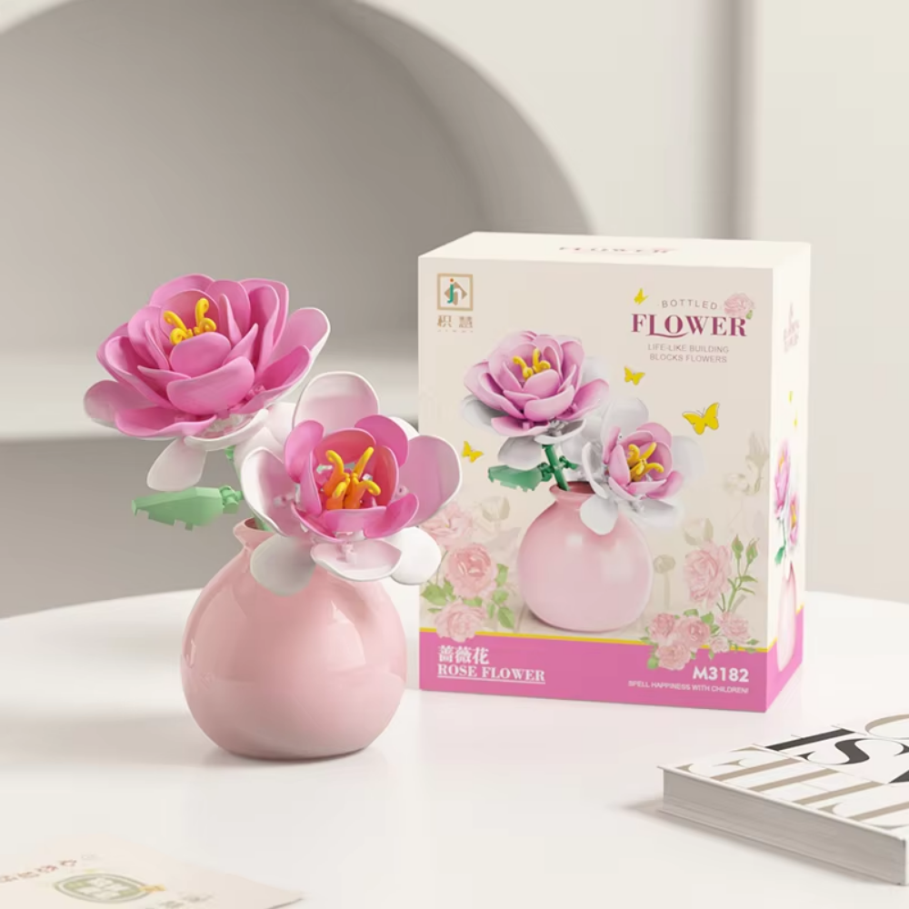 Bottled Pink Rose Mini Bricks