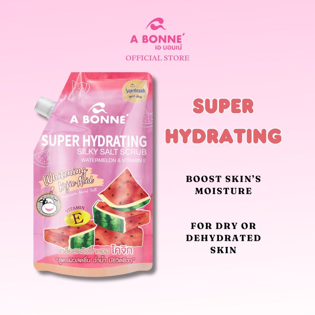 A Bonne Silky Salt Scrub Super Hydrating (350g) - Watermelon & Vitamin E