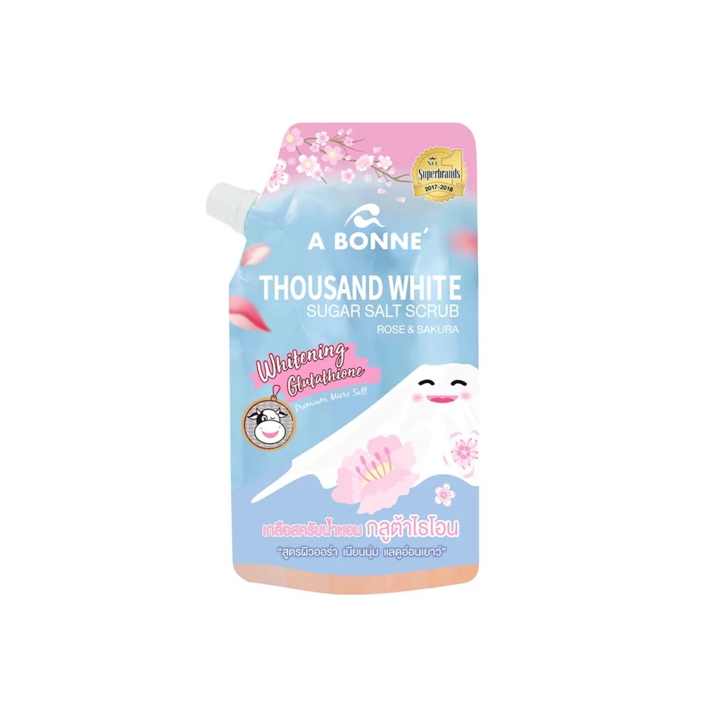 A Bonne Silky Scrub Thousand White (350g) - Rose & Sakura