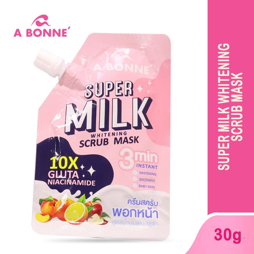 A Bonne Super Milk Whitening Scrub Mask 30g (Set of 12)