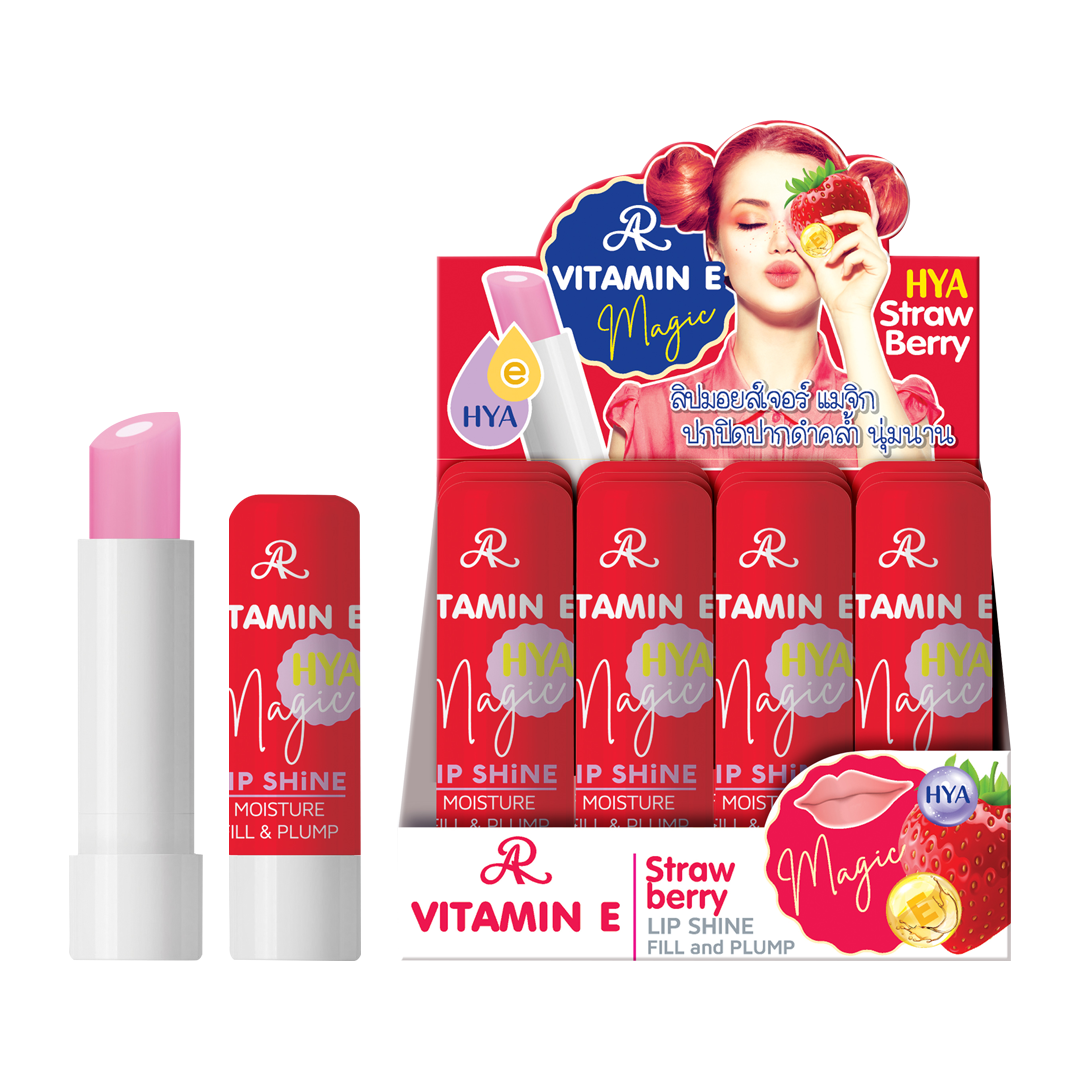 AR Aron Vitamin E HYA Magic Lip Shine - Strawberry (Box of 12)