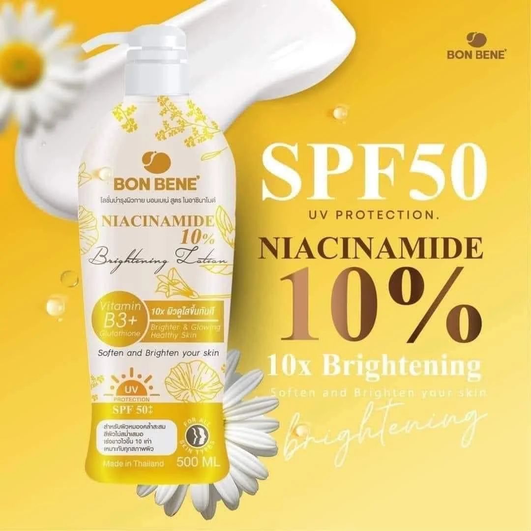Bon Bene SPF50 UV Protection Niacinamade 10% Brightening Lotion 500ml