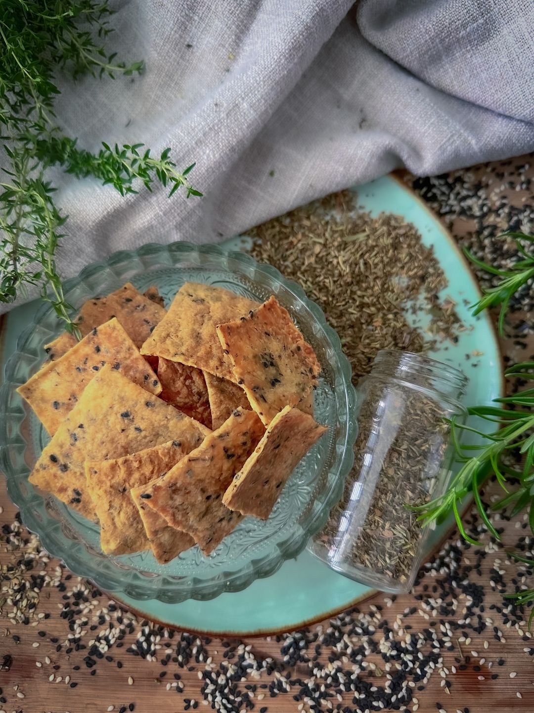 Italian Herbs and Sesame Seeds