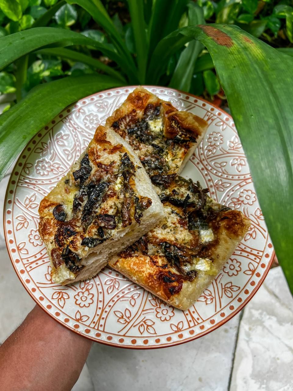 Truffled Mushrooms, Caramelised Onions, & Camembert Cheese Focaccia 