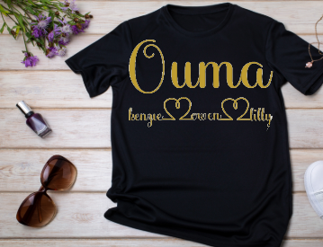 Personalised Ouma se Trots T-shirt – Grandkids Names Shirt for Proud Grandmothers (Afrikaans)