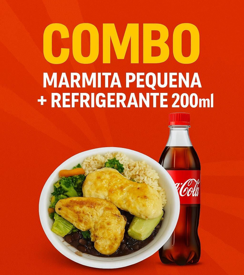 Combo marmita P + coca cola 200ml