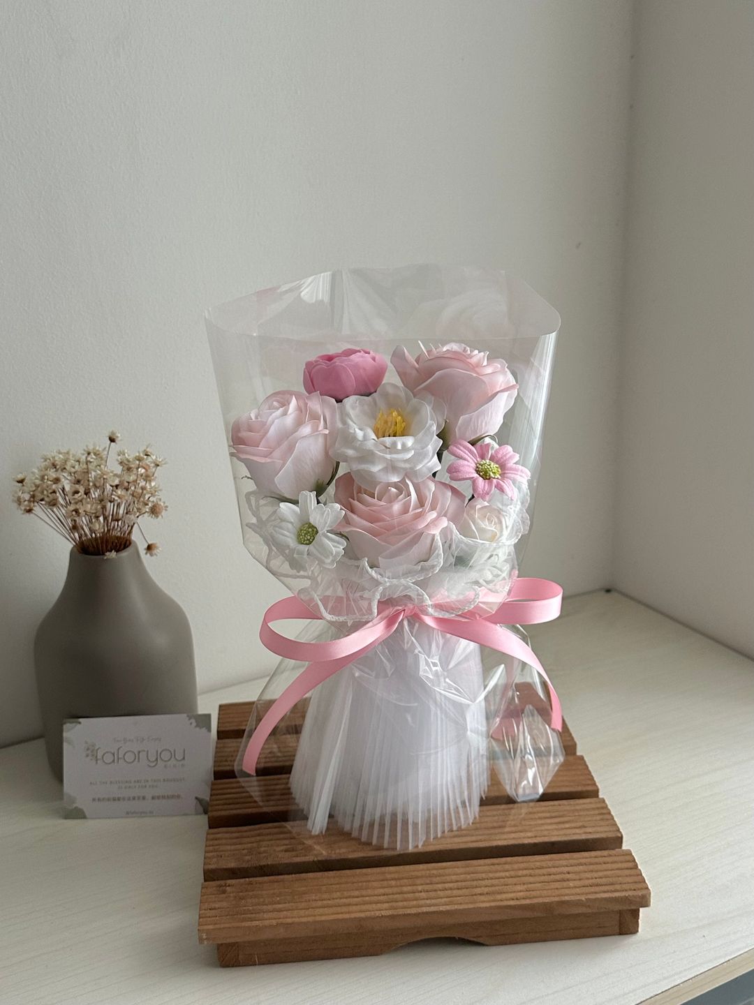 3 Stalk Soap Rose Mixed Bouquet   