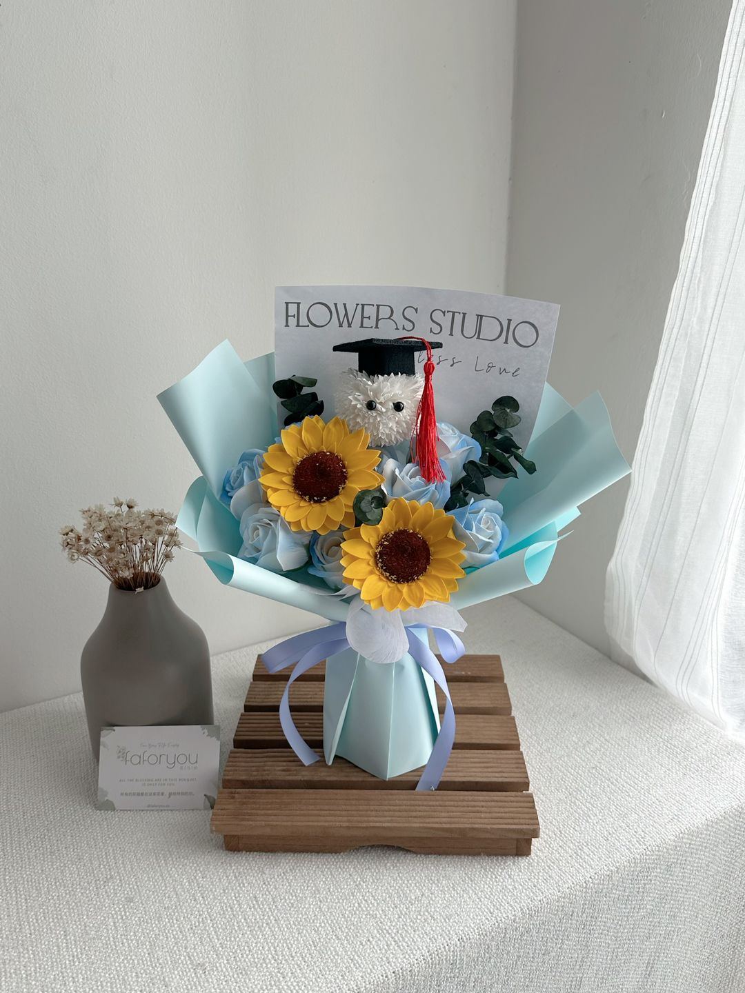 Graduation Ping Pong Soap Flower Bouquet  