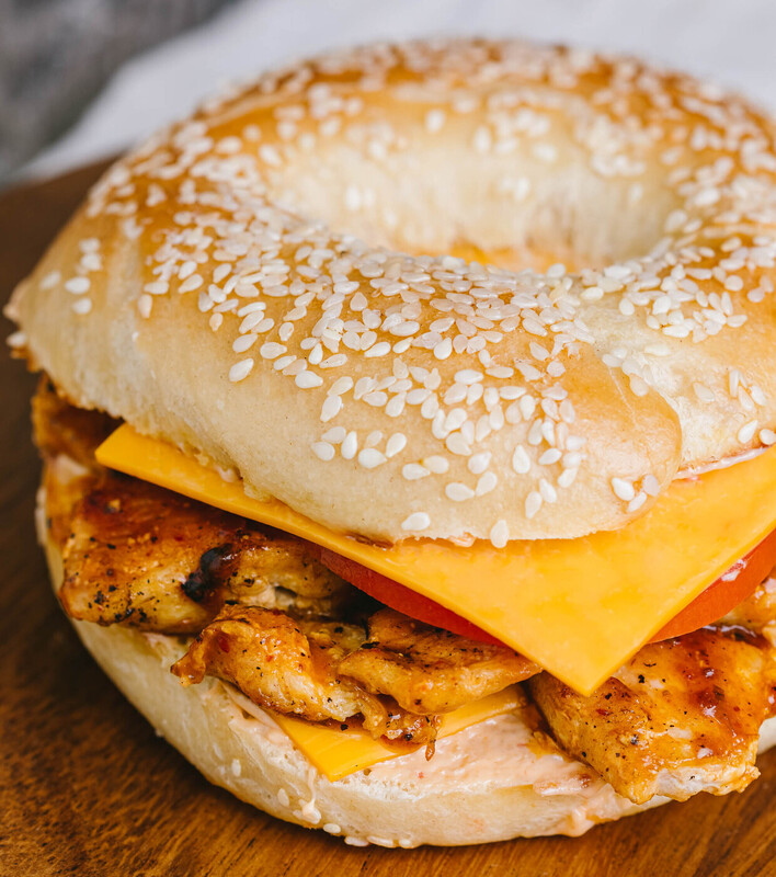 Spicy Grilled Chicken Bagel