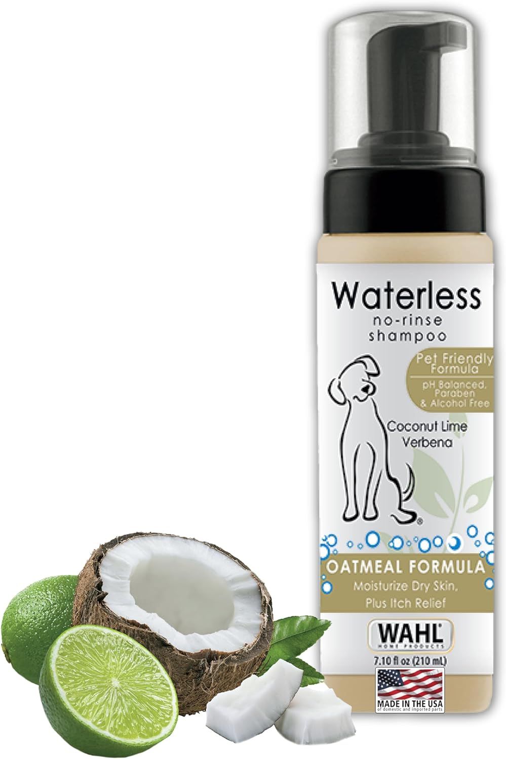 CHAMPÚ SIN ENJUAGUE PARA MASCOTAS PET FRIENDLY AVENA Y COCO 7.1 OZ.