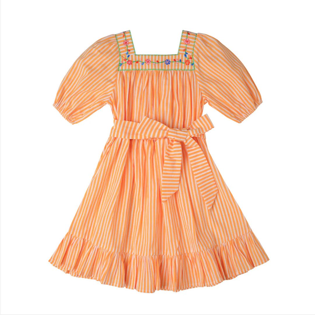 *Pre-order* Solange Embroidered Dress (Stripes)