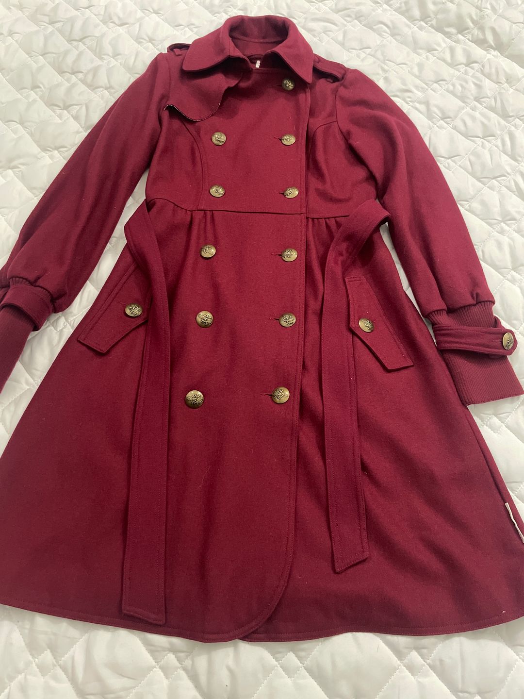 Burgundy women coat
