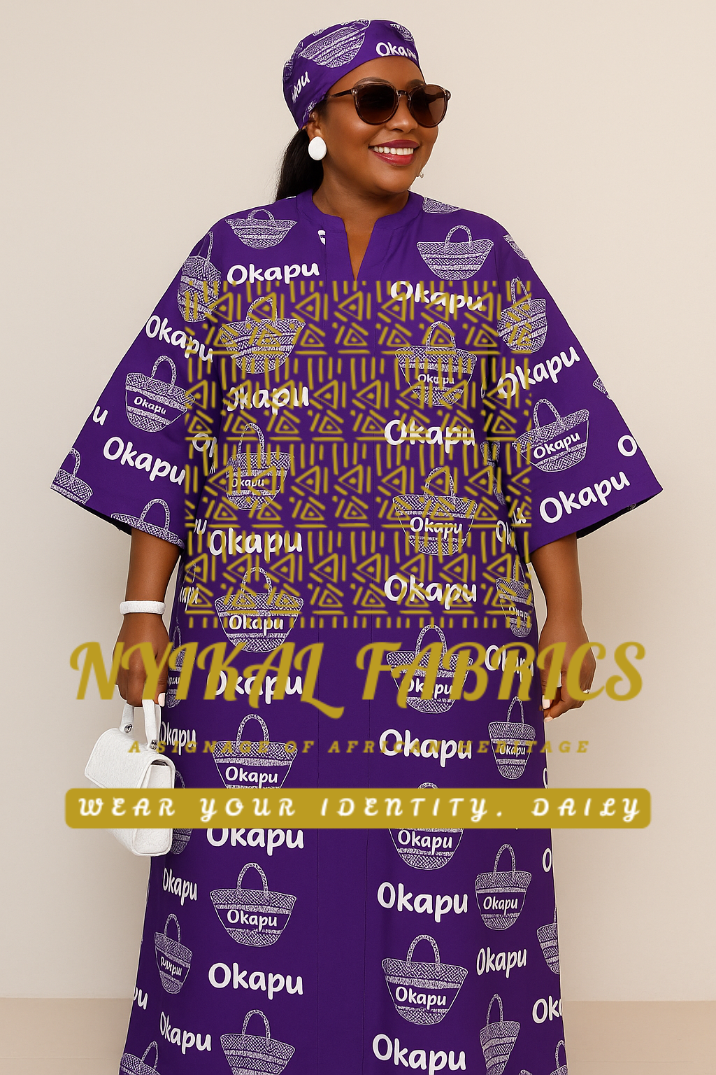 Okapu Purple Kaftan Dress