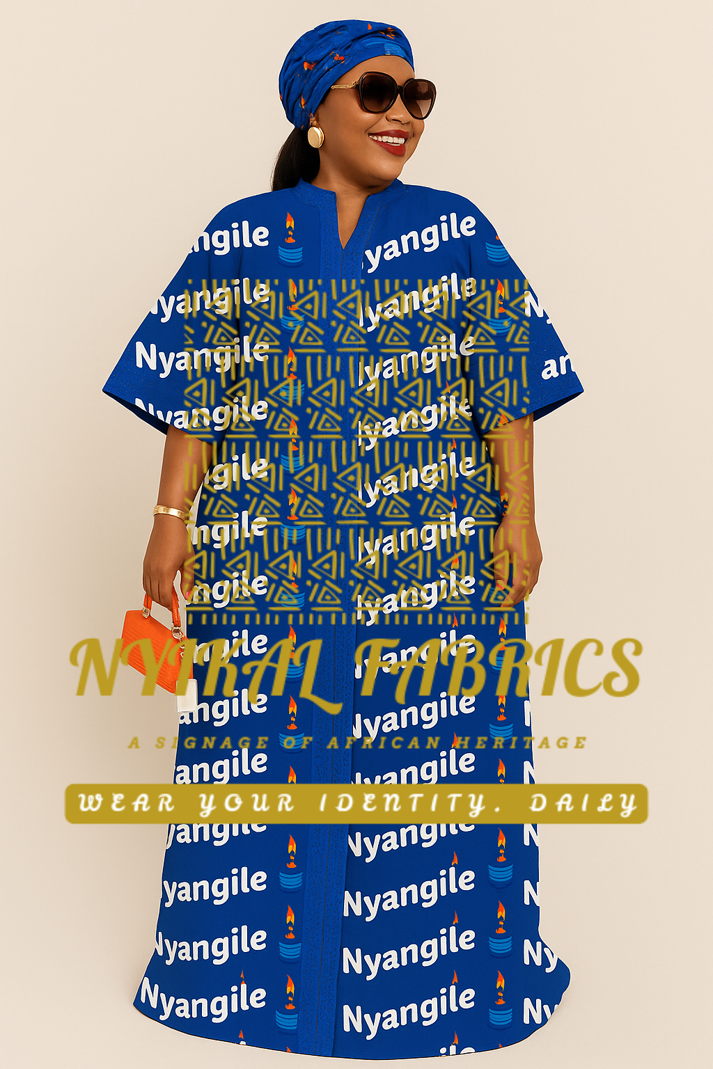 Nyangile Blue Kaftan Dress