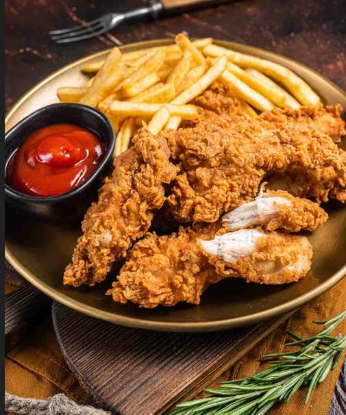 Crispy Chicken Strips - & Chips