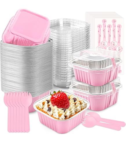 Pink square foil pan 
