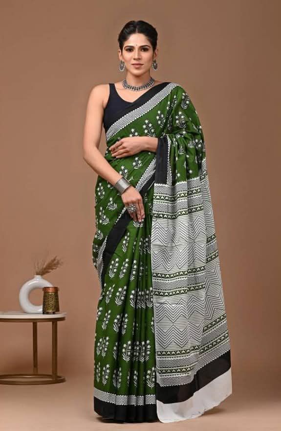 Floral Print Pure Cotton Saree
