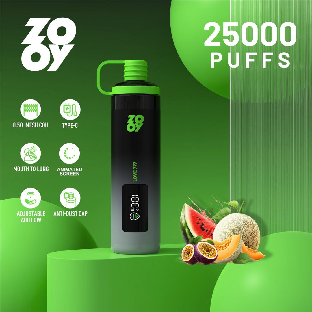 Zooy Shisha – 25K Bouffées - Vape Rechargeable USB-C