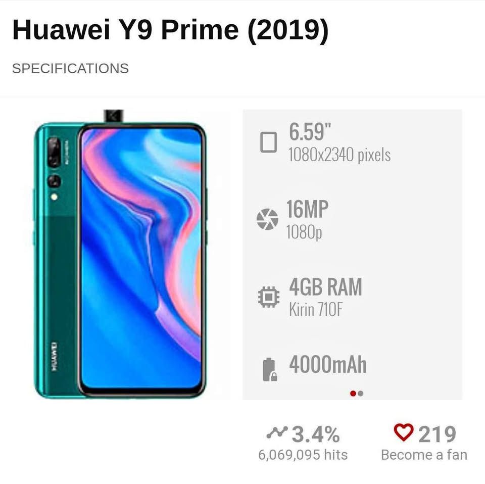 Huawei y9 prime 2019